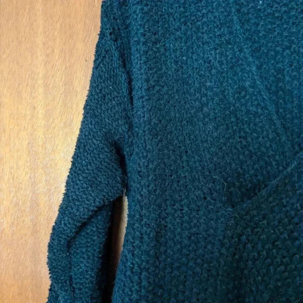 Free People women's black knit wrap front sweater pullover size XS boho - Picture 3 of 8